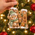Personalized Bear Initial M Acrylic Ornament, Christmas Keepsake ...