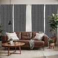 thumbnail image 2 of Ambesonne Geometric Window Curtains, Greyscale Flowers Grid, Each 28" W x 84" L, Dark Grey and Dimgray, 2 of 5