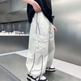 thumbnail image 7 of OGLCCG Boys Parachute Cargo Pants High Waisted Baggy Casual Y2K Trouser Kids Wide Leg Hip Hop Streetwear Joggers with Multi Pocket 5-15 Years, 7 of 7
