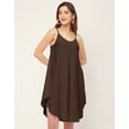 thumbnail image 2 of Moomaya Shoulder Straps Round Neck Rayon Dress - Women's Boho Asymmetric Dress, 2 of 9