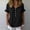 Black, variant on Blouses for Women Short Sleeve Shirts Casual Pink Cotton Linen Summer Shirt Relaxed Fit Ruffle V Neck Pullover Women's Tops