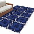 thumbnail image 2 of 3'x5' Area Rugs, Navy Blue Boho Indoor Outdoor Area Rug for Living Room Bedroom, Farmhouse Abstract Floral Aesthetic Washable Bathroom Rugs Kitchen Floor Carpet Mats Home Decor Aesthetic, 2 of 8