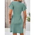 thumbnail image 2 of Vestido Acelit Fashion 2025 Summer Twist Front con cuello en V verde XL, 2 of 3