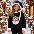 thumbnail image 2 of Pet Pouch Hoodie for Kids Girls Boys Kangaroo Pocket Oversized Pet Carrier Pullover Sweatshirt Soft Fleece Hoodie with Dog Pouch Warm Fall Fashion Animal Holder Hoodie Sweatshirts, 2 of 6