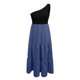 thumbnail image 5 of Vestido largo de playa con estampado de patchwork de verano para mujer, sin mangas, con un hombro al descubierto Pompotops  ghjkhdj2868, 5 of 5
