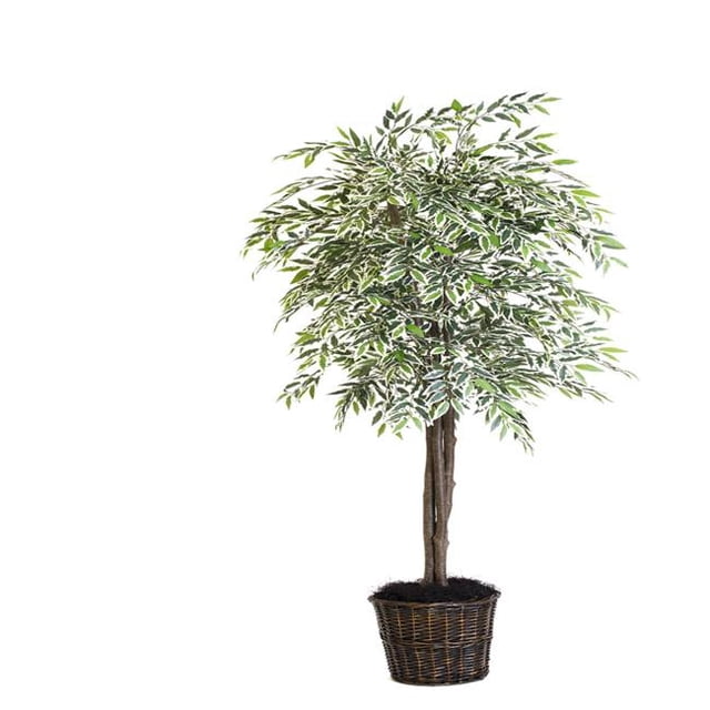 Vickerman TDX1360-07 Variegated Smilax Deluxe Everyday Tree with Plastic Container - 6 ft.