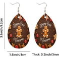thumbnail image 2 of Wooden Earingings Gingerbread Best Man Dangle Earrings for Women, Lightweight Drop Shape Wood Teardrop Earrings Dangly Earrings[i929], 2 of 2
