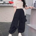 thumbnail image 6 of Npasoilc Cargo Pants for Teenage Elastic Waist Bow-Tie Decorated Baggy Trousers Lightweight Breathable Wide Leg Pants Casual Loose Pants, 6 of 6