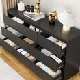 thumbnail image 2 of Slevoo 9 Drawer Dresser, Dresser for Bedroom with Wooden Bins, Modern Chest of Drawers, Black, 2 of 7