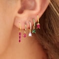 thumbnail image 2 of Pendientes de aro pequeños con forma de gota de agua de circón Multicolor a la moda para mujer, pendientes de Piercing con colgante de acero inoxidable, recién llegados 2022 Tan Jianjun unisex, 2 of 2