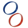 thumbnail image 2 of 2pcs Fashion Silicone Rubber Elasticity Wristband Wrist Band Cuff Bracelet Bangle - Dark Blue & Red, 2 of 5