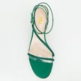 thumbnail image 3 of FSJ Women Chic Round Open Toe Strappy Sandals Chunky Block Heel Cross Strap Studded Rhinestones Pumps Party Date Work Shoes Size 4 Green, 3 of 3