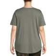 thumbnail image 3 of Terra & Sky Women's Plus Size V-Neck Tee with Short Sleeves, 3 of 5