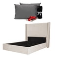 thumbnail image 1 of Box Base cama Matrimonial + Cabecera Planx Beige claro + Almohada 2Pack + Frazada, 1 of 7