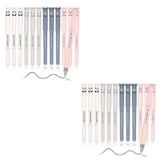 yingyy Stylo à Bille Roulante Effaçable 12x Réécrire avec Confiance pour un Travail Sans Erreur Noir 2 Ensembles
