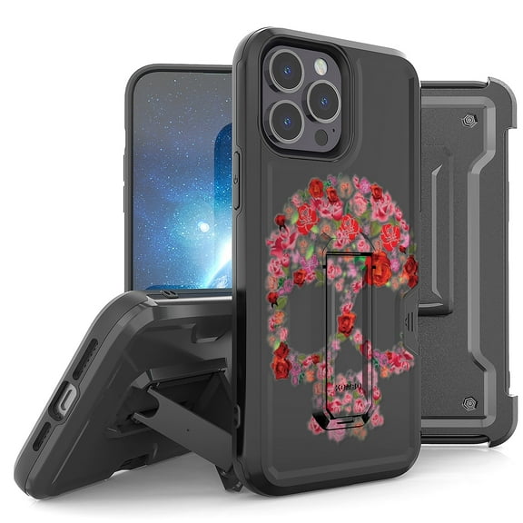 Armor Kombo Holster Rugged Cover Designed For Apple iphone 13 Pro 6.1"Case Black/Black