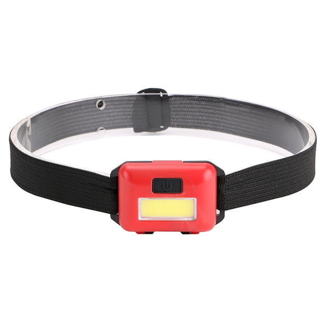 Sonducket Linterna frontal COB de plástico ligero, multicolor, diadema impermeable, linterna de cabeza segura, pesca, acampada al aire libre Ropa Deportiva, Zapatos Rojo
