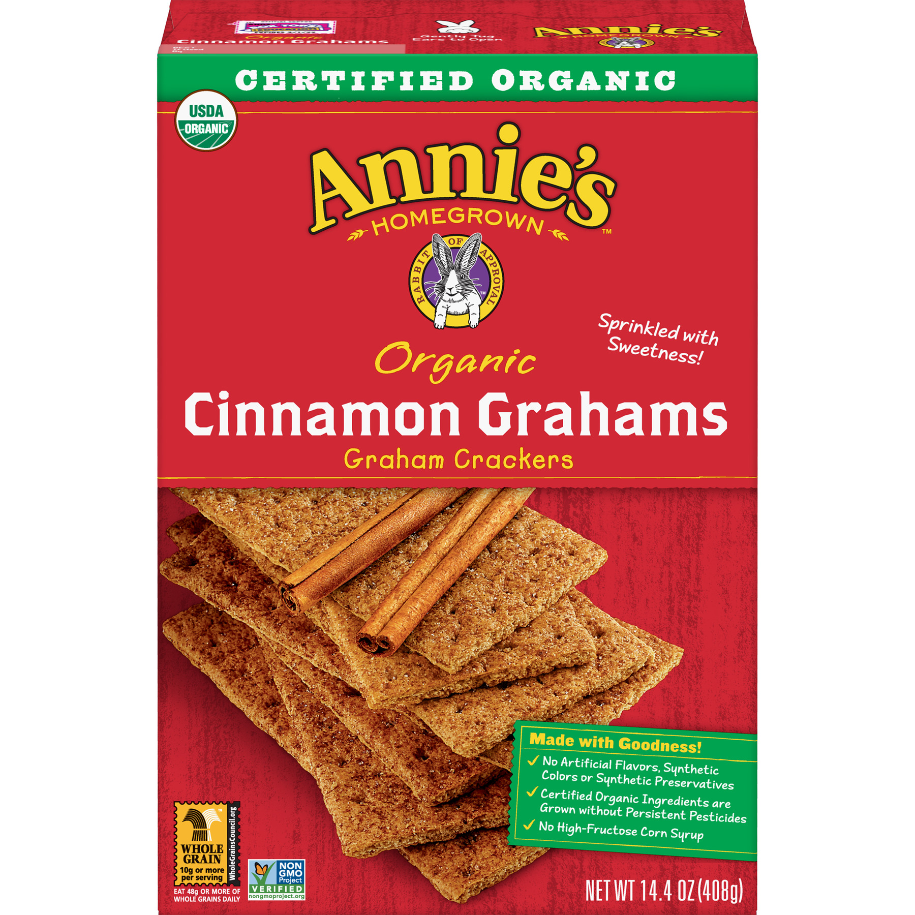 Annie's Organic Graham Crackers, Cinnamon, 14.4 oz.