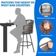 thumbnail image 3 of Dextrus Set of 4 Outdoor Rattan Wicker Bar Stools, Swivel Patio Bar Height Chairs, Counter Height Barstool with Cushions, Armrest and Footrest for Indoor, Garden, Poolside, Lawn, Backyard, Black, 3 of 9