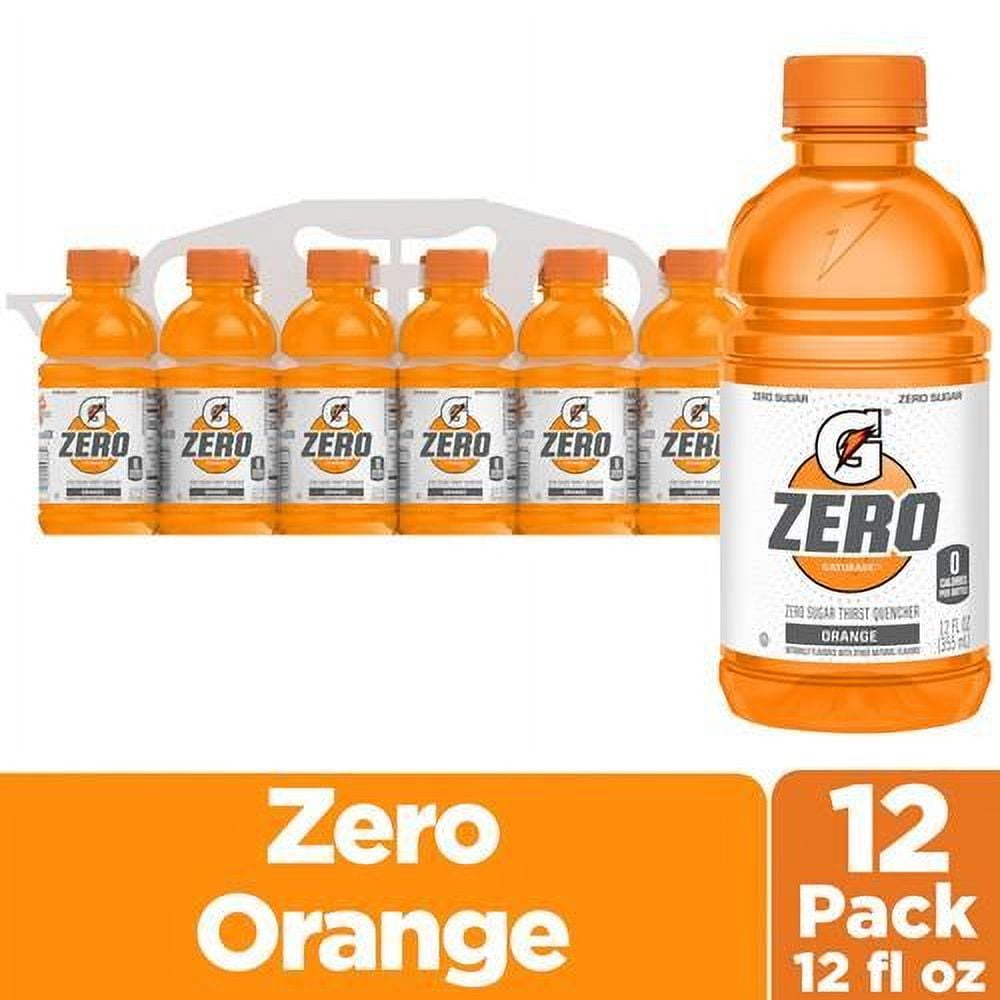 Gatorade Thirst Quencher Zero Sugar Sports Drink, Orange, 12Oz Bottles, 12 Pack, Electrolytes For Rehydration - Pack of 2