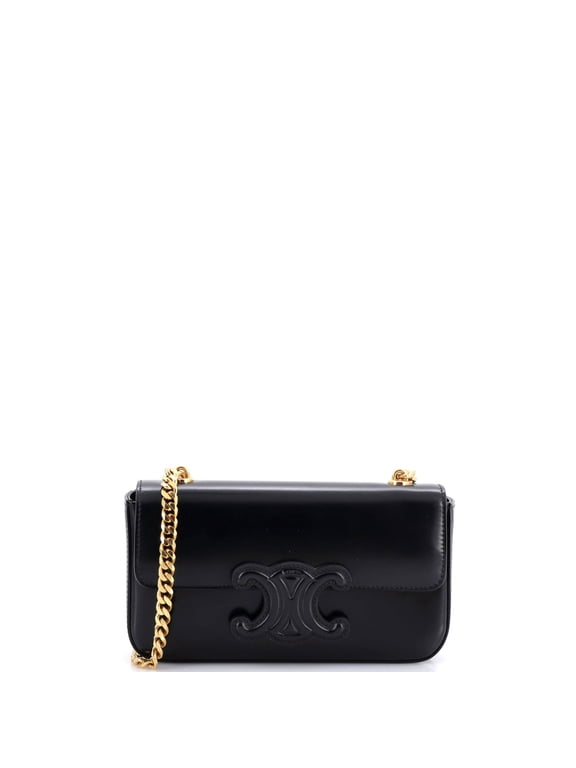 Pre-Owned Triomphe Chain Shoulder Bag Leather Small By Rebag