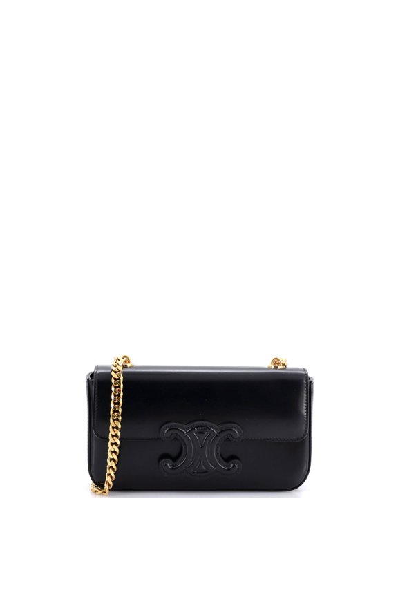 Pre-Owned Triomphe Chain Shoulder Bag Leather Small By Rebag