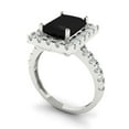 thumbnail image 2 of Clara Pucci 14K White Gold 3.84ct Onyx Halo Ring for Women, 2 of 8