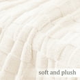 thumbnail image 6 of Exclusivo Mezcla Twin Size Flannel Fleece Blanket, Super Soft Warm Lightweight Checkered Pattern Blanket for All Seasons, Ivory, 60"x80", 6 of 8