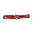 thumbnail image 2 of Ceinture Porte-Jarretelles Cadeaux Gothiques Chaînes de Cuisse pour Femmes 2 Rangées Forme Cœur Ronde PU Rouge, 2 of 8