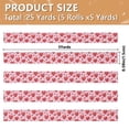 thumbnail image 3 of 5 Rolls Christmas Ribbon 1.5 inch Wide Decorative Ribbon for Gift Wrapping and Holiday Decorations Heart-shaped Emoticons, 3 of 7