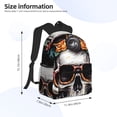 thumbnail image 4 of Lsque Flower Horn Skull A Classic Casual Backpack - Large Capacity Water-Resistant Backpack for School, Work, Travel, and Outdoor Activities, 4 of 8