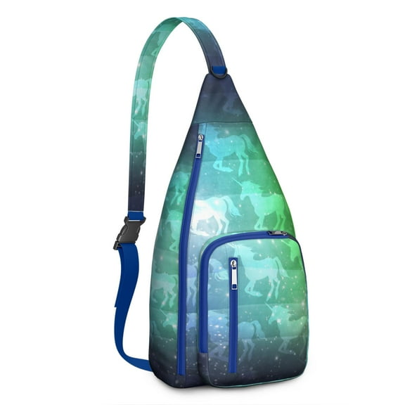 Magical Unicorn Print Sling Bag - Rainbow Mythical Horse Crossbody Backpack for Women, Water-Resistant Shoulder Daypack (Cute Cartoon Pattern, Lightweight & Durable)