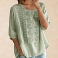 thumbnail image 4 of Sexlip Women's T-Shirt Round Neck Short Sleeve Loose Fit Breathable Comfortable Wear All Occasion Use Soft Comfortable Green L, 4 of 9