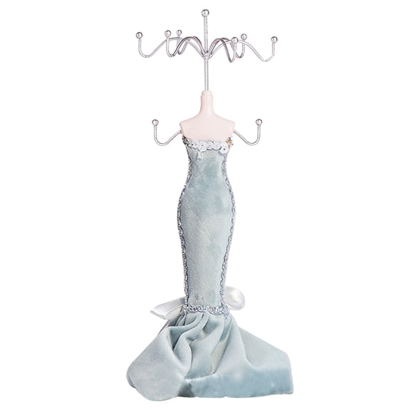IBASETOY Sky-Blue Jewelry Stand Necklace Holder for Home Storage