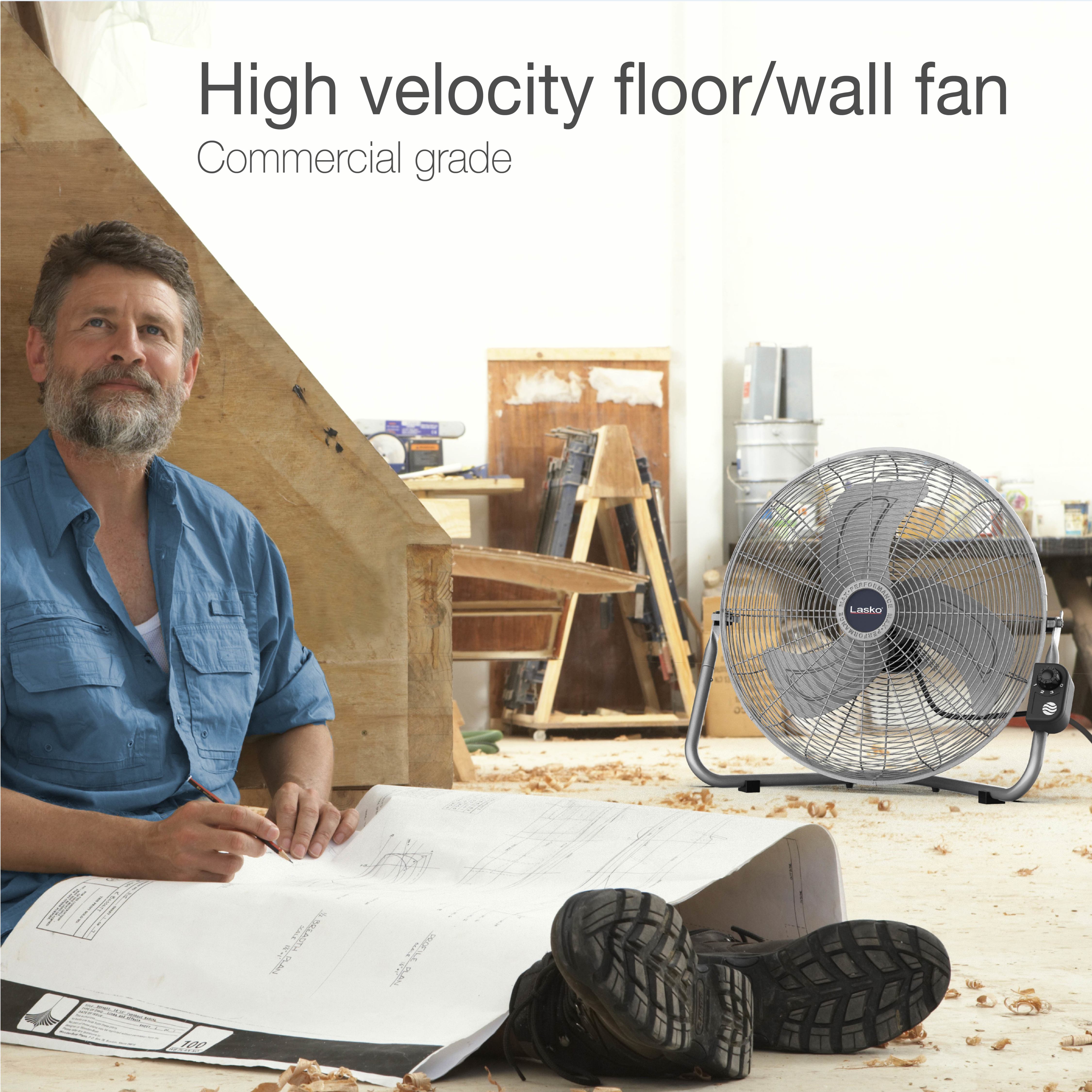 Lasko 20 Max Performance Pivoting High Velocity Floor Fan with Wall Mount  Option, 2265QM - Walmart.com