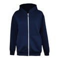 thumbnail image 4 of WTOBBY Men's Hooded Pullover Sweatshirt Jacket, Lightweight Zippered Design with Backpack Style, Casual Campus and Sportswear for Athletic Activities,Navy XL, 4 of 6