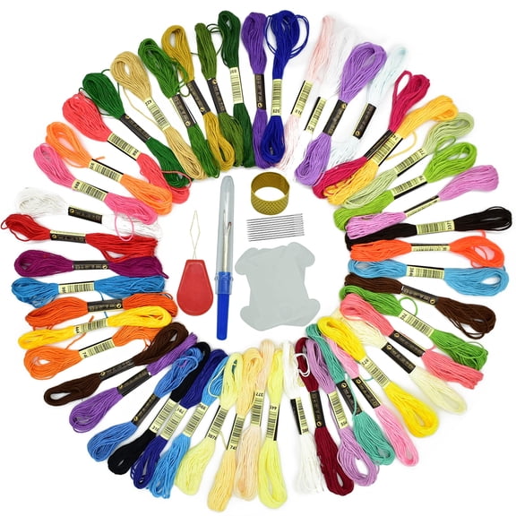 TUWAFE 2026 New 50 Colors Embroidery Floss Embroidery Kit with Tool Kit Embroidery Thread for Craft Lover Adult Stitch for Home Diy Gift