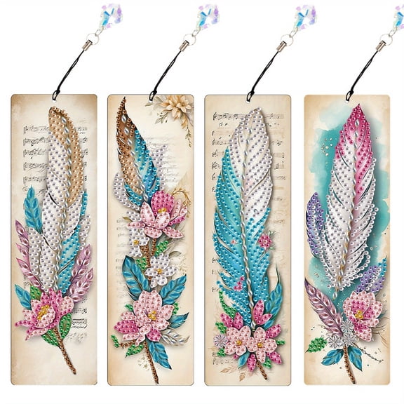 4pcs Diamond Art Painting Set Feathers