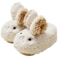 thumbnail image 3 of BOBOGOJP Toddler Rabbit Winter Slippers - Soft Plush Indoor Bunny Slippers for Girls & Boys White for Size 9, 3 of 5