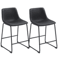 thumbnail image 1 of HOMCOM Bar Stools Set of 2, Counter Height Barstools with Back, Dark Brown, 1 of 10