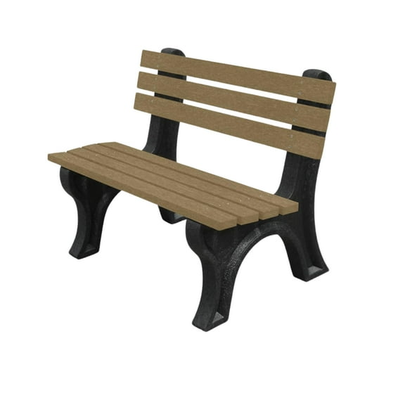 Sturdy Essentials Economizer 4 Foot Bench, Affordable, Lightweight & Eco-Friendly, 100% Recycled Plastic Weather-Resistant, Durable & Low Maintenance, Ideal for Parks, Gardens & Patios - (Weathered)