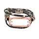 thumbnail image 2 of Para Xiaomi Mi Band 7 correa de cuero Metal Snap Retro DIY reloj inteligente pulsera de repuesto negro y dorado, 2 of 5