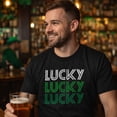 thumbnail image 4 of Mens Lucky Lucky Lucky T Shirt Funny Saint Patrick's Day Parade Luck Graphic Novelty Tee for Guys Graphic Tees, 4 of 9