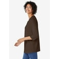 thumbnail image 3 of Woman Within Plus Size Perfect Three-Quarter Sleeve V-Neck Tunic, 3 of 6