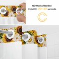 thumbnail image 2 of Dogs No Hooks Shower Curtain with Snap-in Liner Watercolor Spring White Yellow Daisy Sunfower Floral Leaf Linen Texture Shower Curtains for Bathroom, Waterproof, Easy Install, Washable 66"x72", 2 of 9