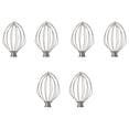 thumbnail image 1 of For K5AWW Wire Whip Replacement for Kitchen 5QT 5K5SS 5KPM5 Mixer for 5 Quart Lift Machines Wire Whip 6Pcs, 1 of 7