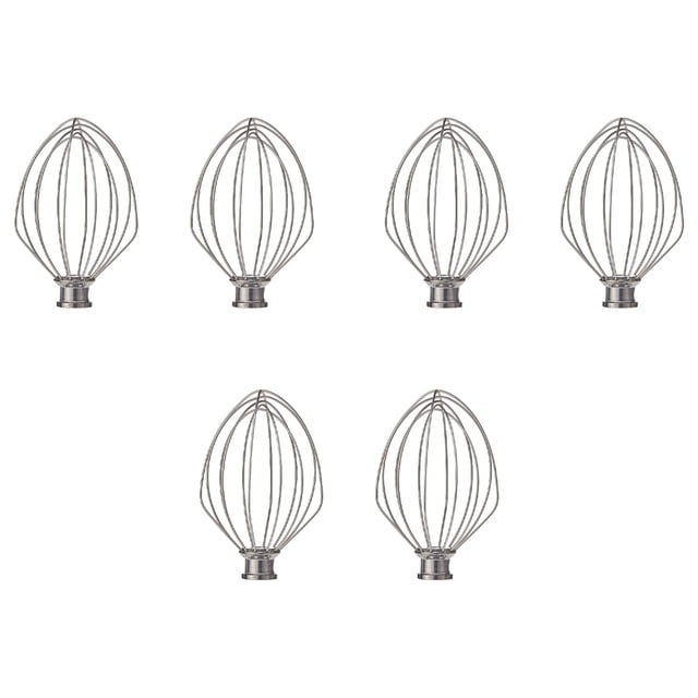 For K5AWW Wire Whip Replacement for Kitchen 5QT 5K5SS 5KPM5 Mixer for 5 Quart Lift Machines Wire Whip 6Pcs