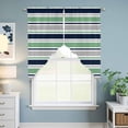 thumbnail image 6 of Minimalist Stripes Swag Valances for Windows 2 Pack Navy Blue Teal Grey Horizontal Stripe Modern Swag Kitchen Curtains 36 Inches Long Rod Pocket Short Window Treatment for Kitchen Bathroom 28"x36", 6 of 9