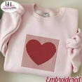 thumbnail image 2 of Embroidered Heart Sweatshirt, Minimalist Valentine Gift, Cute Love Sweater for Women, Simple Heart Embroidery Crewneck, 2 of 5