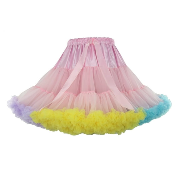 IROINNID Empire Waist Mini Skirts For Women Petticoat Underskirt Swing Tutu Princess Skirt Hippy Cosplay Cute New Tie Dye Skirt